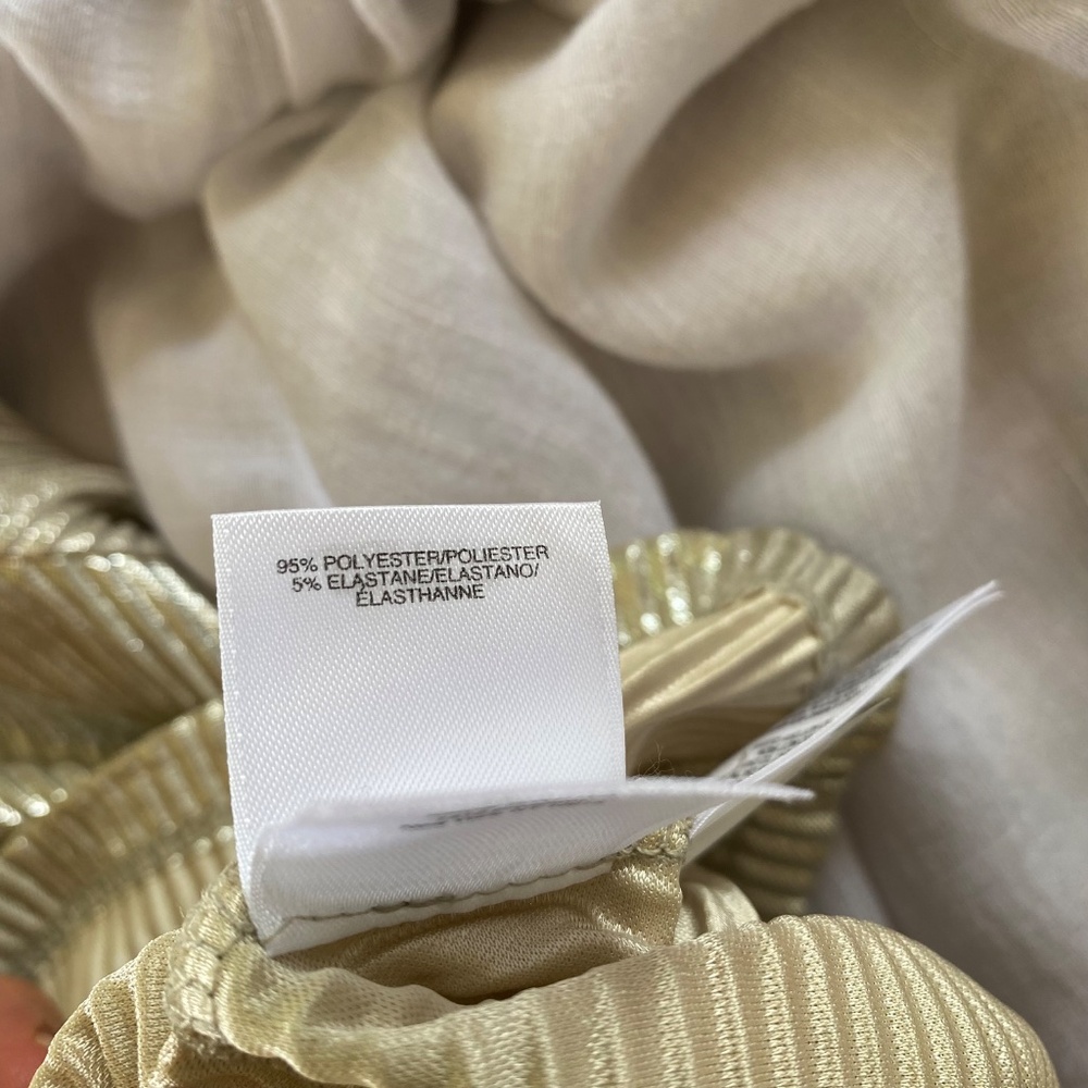 Nine West metallic champagne gold Blouse Medium - Picture 10 of 11